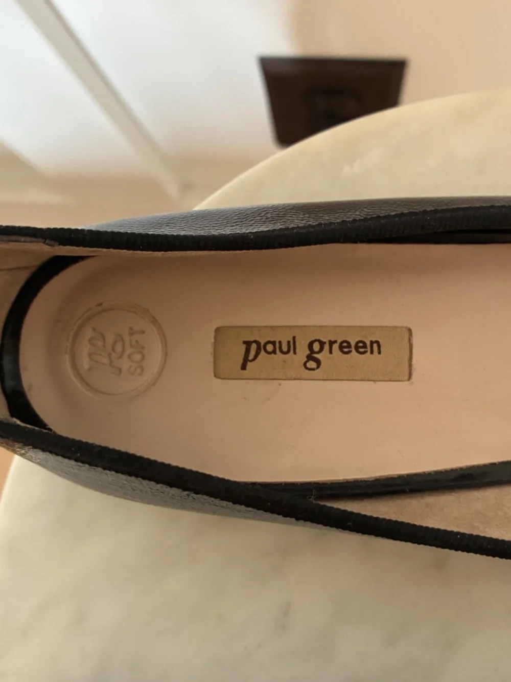 Paul Green black patent ballerina flats